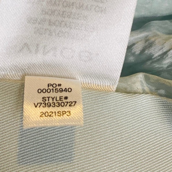 Vince Asymmetric Crinkle Mint Blue Midi Crinkle Skirt NWT Size Medium MSRP $325 - Picture 11 of 15